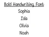 Bold Handwriting