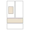 French door with middle drawer and icemaker