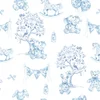 toile de jouy doudous bleu
