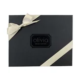 Off White ribbon on a black giftbox