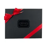 Red ribbon on a black giftbox