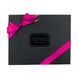 Hot Pink ribbon on a black giftbox