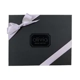 Silver ribbon on a black giftbox