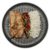 Tataki de ternera con arroz basmati y salteado asiático ( alérgenos :Soja, sésamo)
